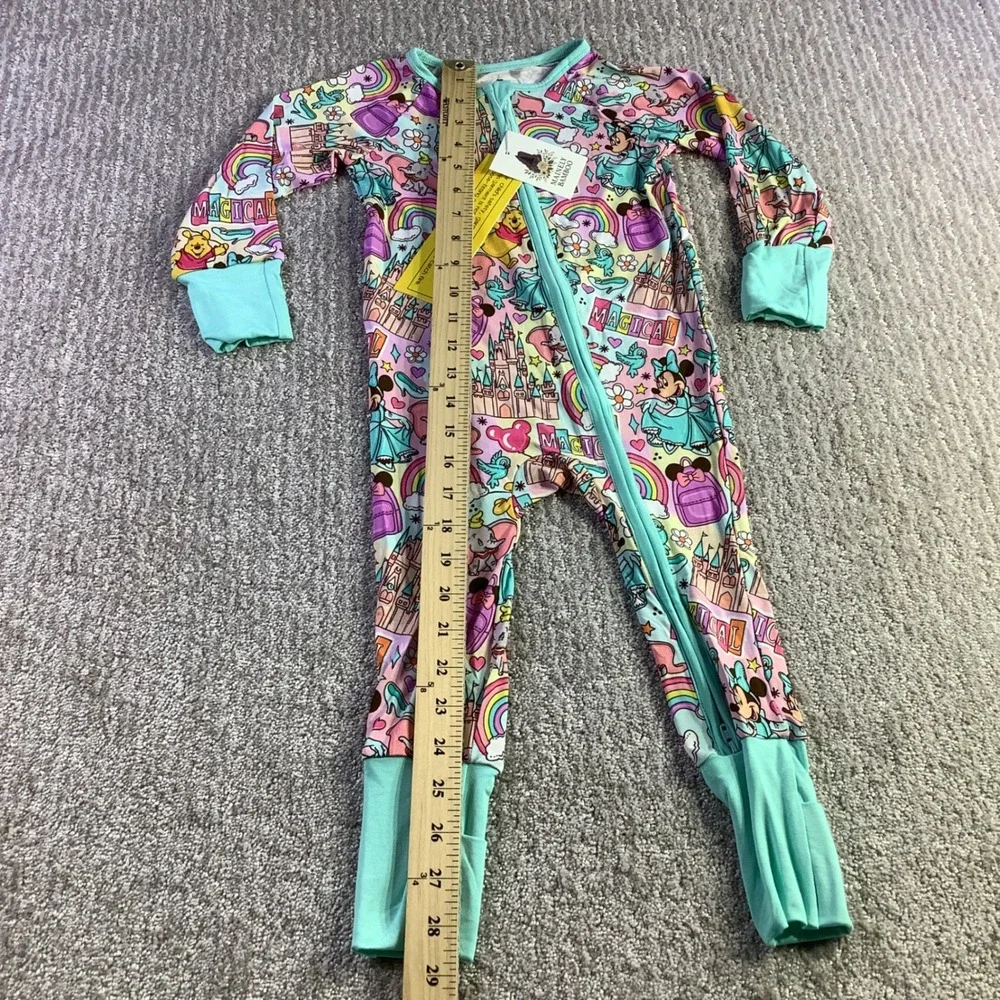 Mainely Bamboo Magical Disney Character Print Zip Up Sleeper 18-24M NWT